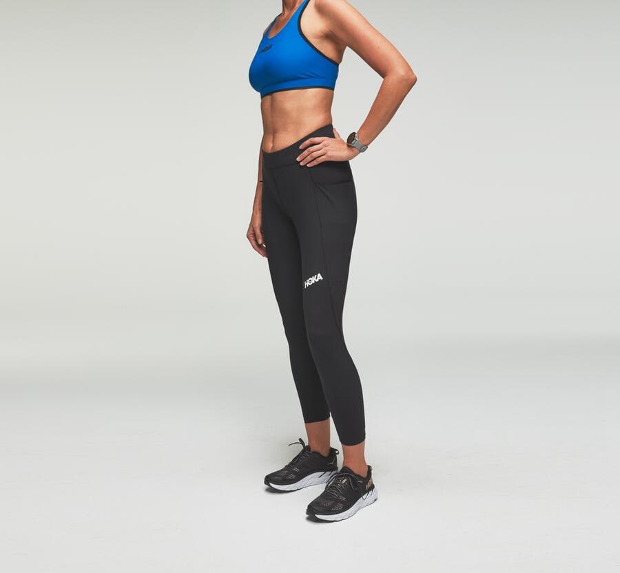 Calça Hoka One One Feminino Pretas - Performance Crop Tight - 957-ZMQSFR